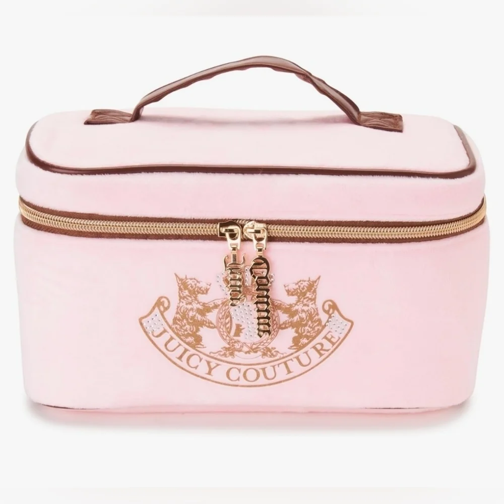 💕▪️Juicy ▪️couture pink velour cosmetics bag travel toiletries  case organizer
